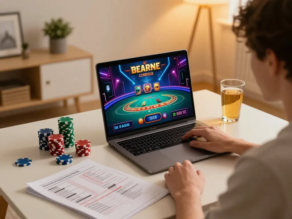 Experience thrilling online gaming with RR88, as players strategize and enjoy games in a cozy home setup.
