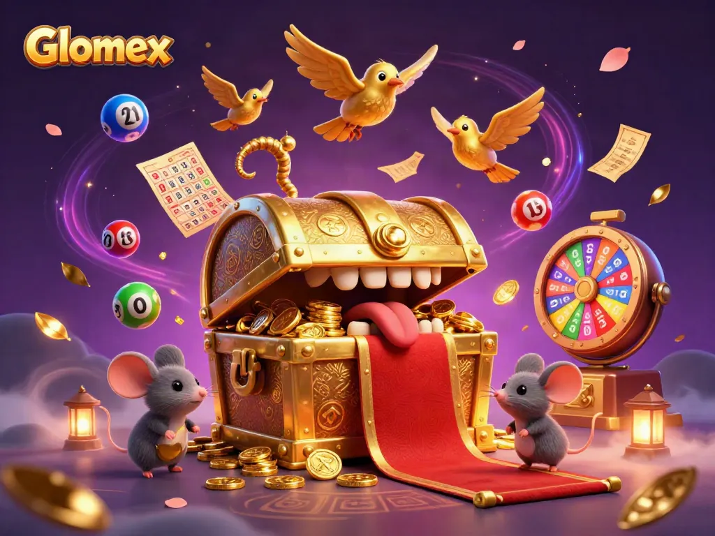 Engage with Glomex's vibrant lottery scene featuring dynamic elements and interactive gaming excitement.