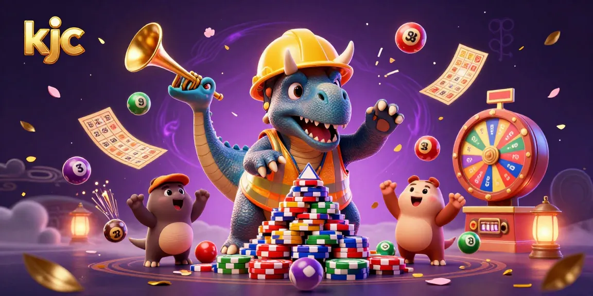 KJC delivers a thrilling gaming experience with vibrant characters and lottery elements celebrating success.