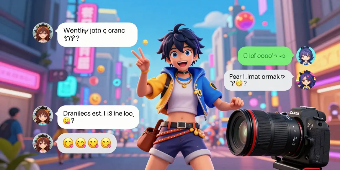 An engaging hentai ai chat scene with an animated character interacting dynamically in a vibrant digital environment.