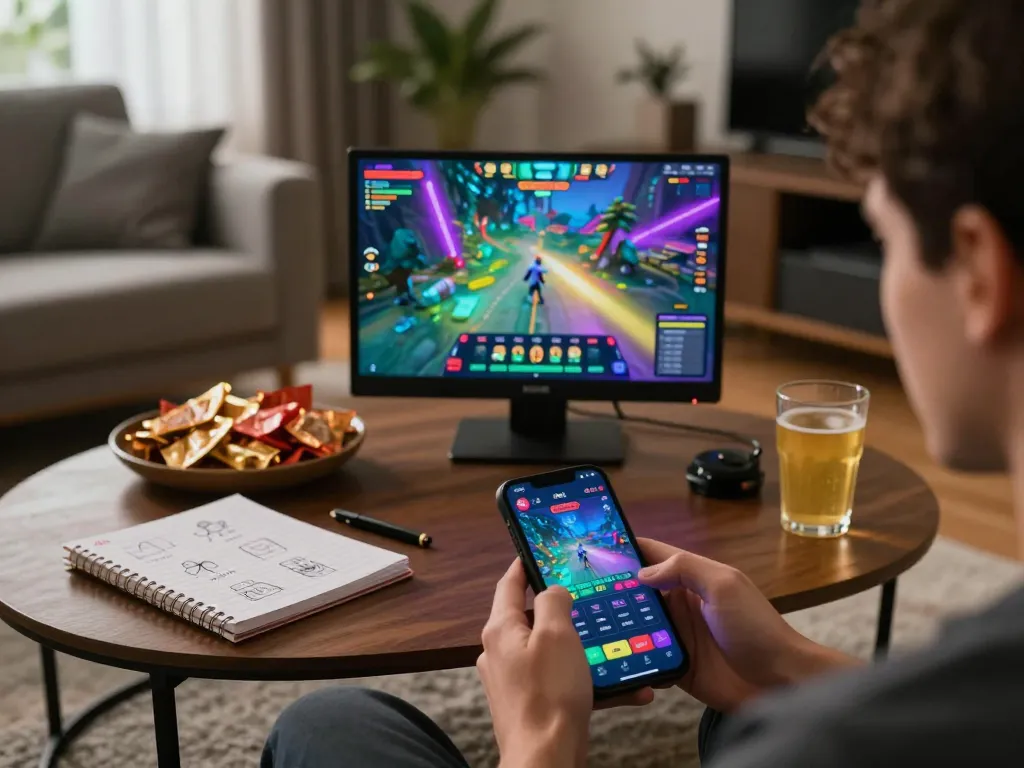 B52club mobile gaming session at home with player engaged in interactive betting strategy