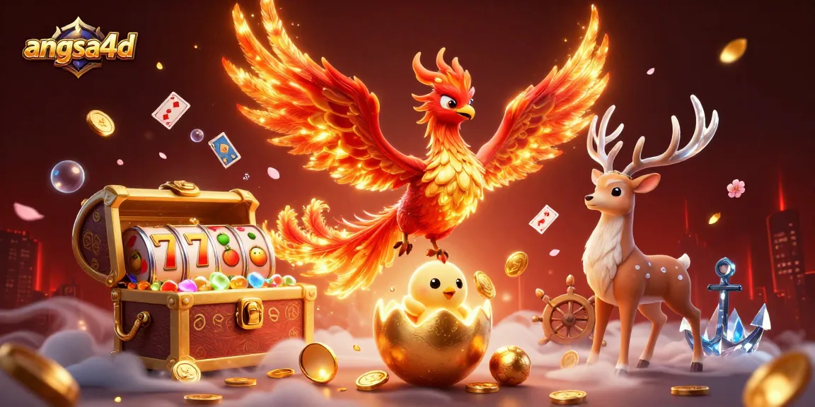 Immerse in angsa4d gameplay with a dynamic 3D illustration of luck and fortune.