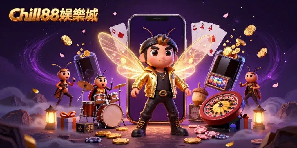 体验Chill88娱乐场的精彩画面，展现各种游戏元素和创意卡通角色。