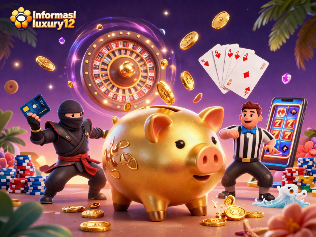 Menangkan informasi rtp luxury12 dari slot judi online dengan ilustrasi kasino 3D yang memikat.