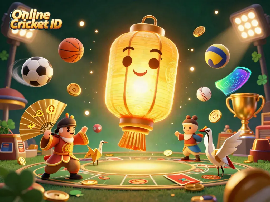Experience the dynamic world of Online Cricket ID with colorful sports elements and engaging characters.