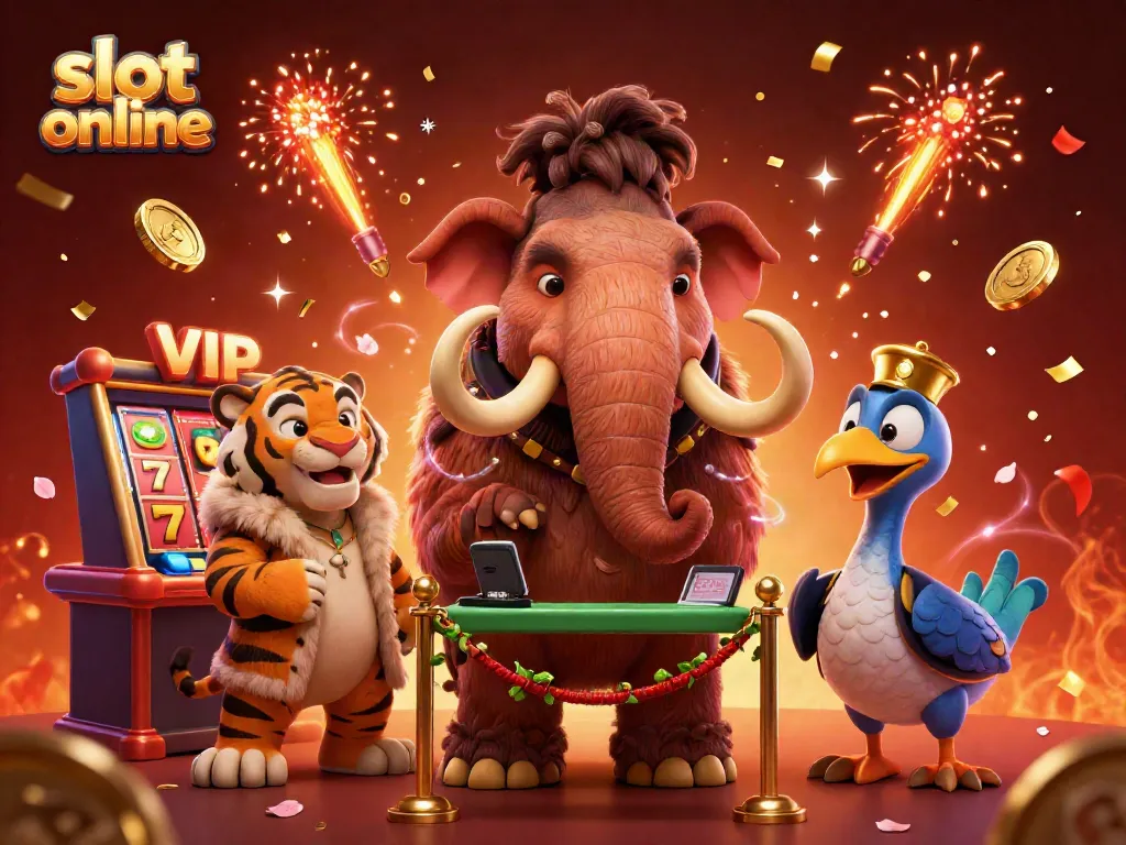 Experience the excitement of slot online gaming with our vibrant and rich 3D illustration featuring engaging characters and dynamic elements.