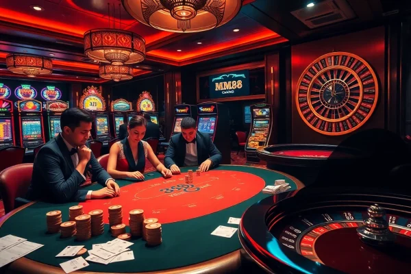 Experience the thrill of mm88 com with engaging poker and slot gaming visuals.