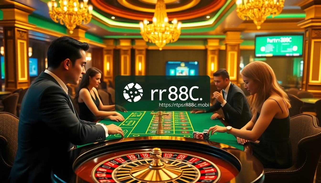 Players engaging in exciting bets at a casino table showcasing the thrill of https://rr88c.mobi/ with vibrant poker chips.