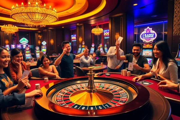 Rasakan sensasi Datukwin saat bertaruh di meja kasino mewah dengan mesin slot yang berwarna-warni.