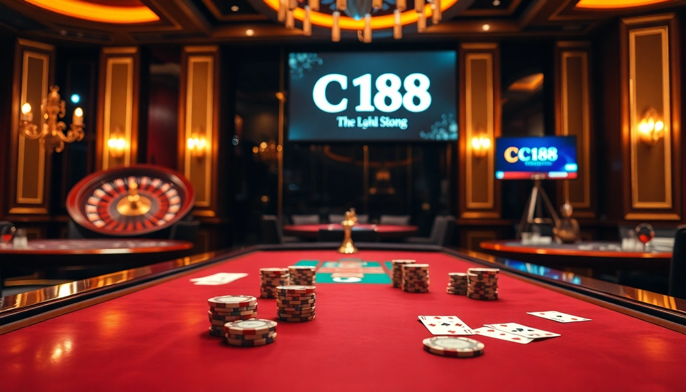 Engaging poker table moment highlighting C 168 excitement in a luxurious casino atmosphere.