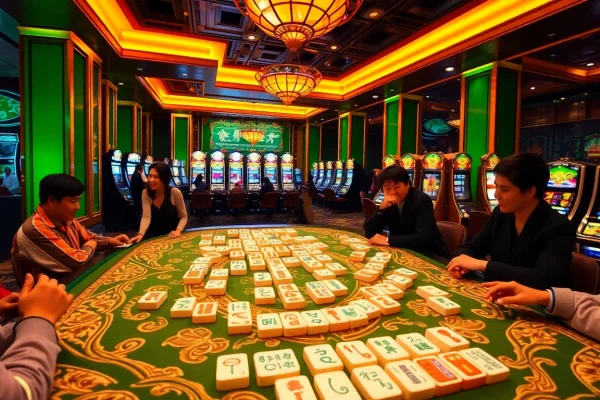 Experience the excitement of Mahjong Ways 2 gameplay at a luxurious casino setting.