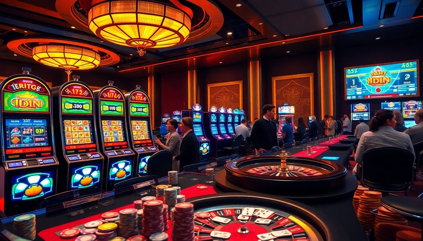 Play at idn slot machines in a luxurious casino atmosphere filled with excitement and opportunity.