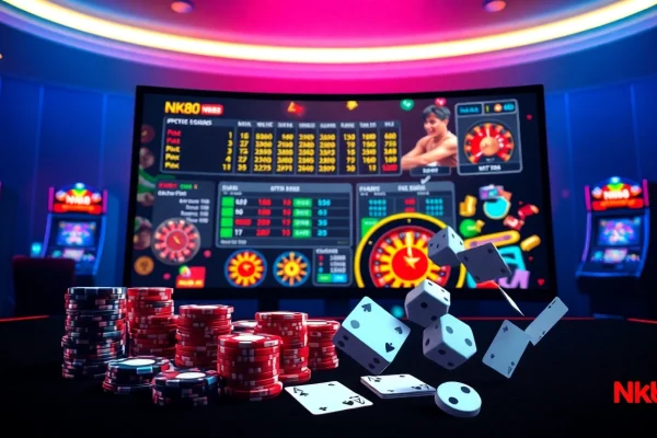 Engaging nk88 online casino platform showcasing advanced betting interface and vibrant poker chip action