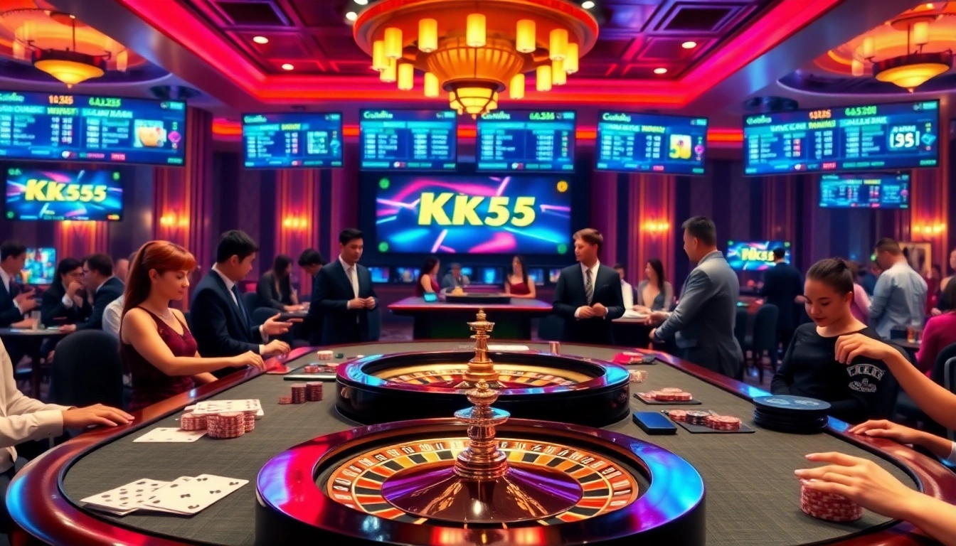 Experience thrilling gaming action at trang chủ KK55 with luxurious casino elements.