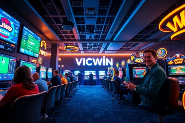 Experience the excitement of VICWIN, showcasing a vibrant online gaming platform with diverse options.