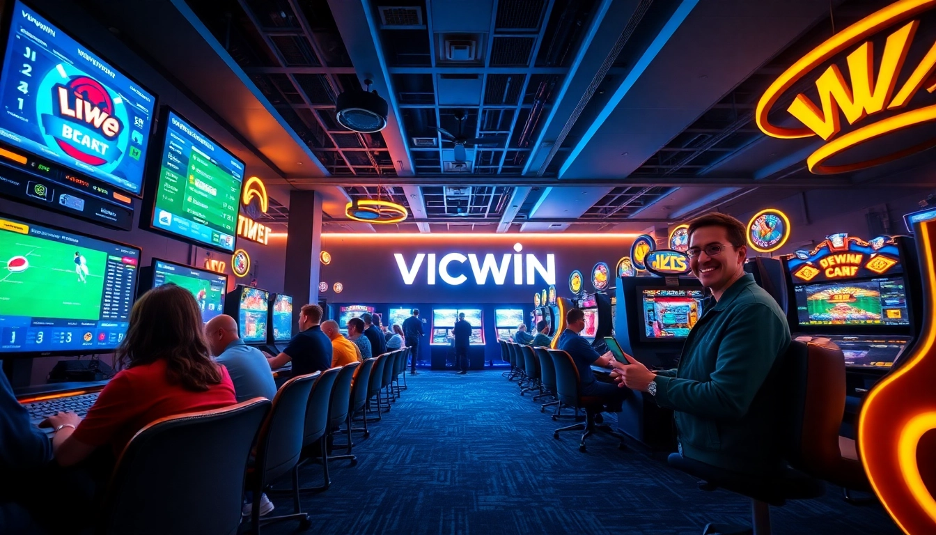 Experience the excitement of VICWIN, showcasing a vibrant online gaming platform with diverse options.