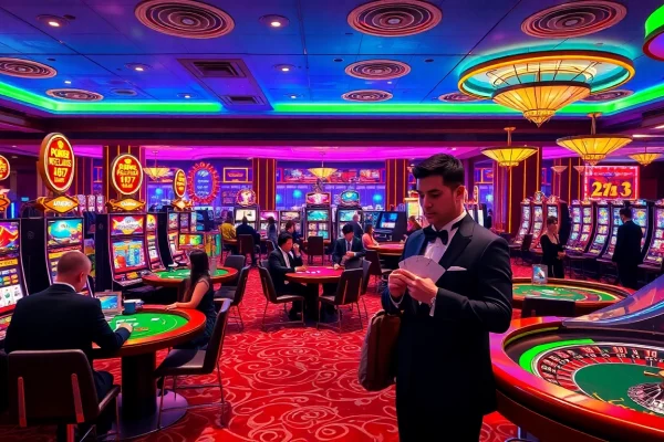 Experience the thrill of gaming at xx88 com with players enjoying exciting casino tables and vibrant slot machines.