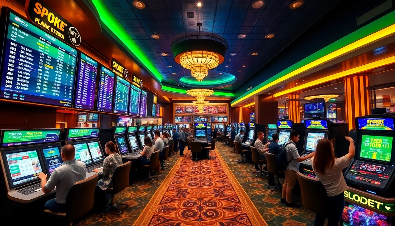 Betting excitement with sbobet link prominently displayed at a luxury online gambling venue.