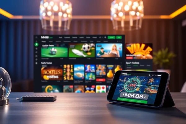 Engaging visual of the MM88 com online gaming platform showcasing sports betting, casino games, and user-friendly interface.