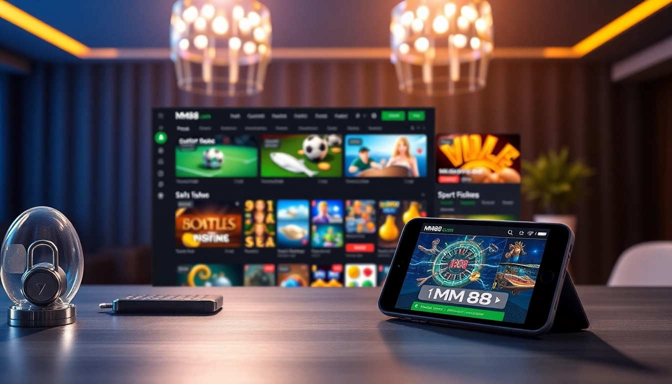 Engaging visual of the MM88 com online gaming platform showcasing sports betting, casino games, and user-friendly interface.