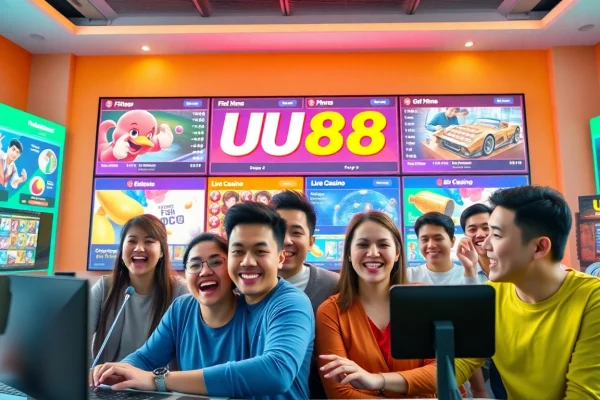 UU88 com online gaming interface showcasing diverse players enjoying sports betting and live casino games.