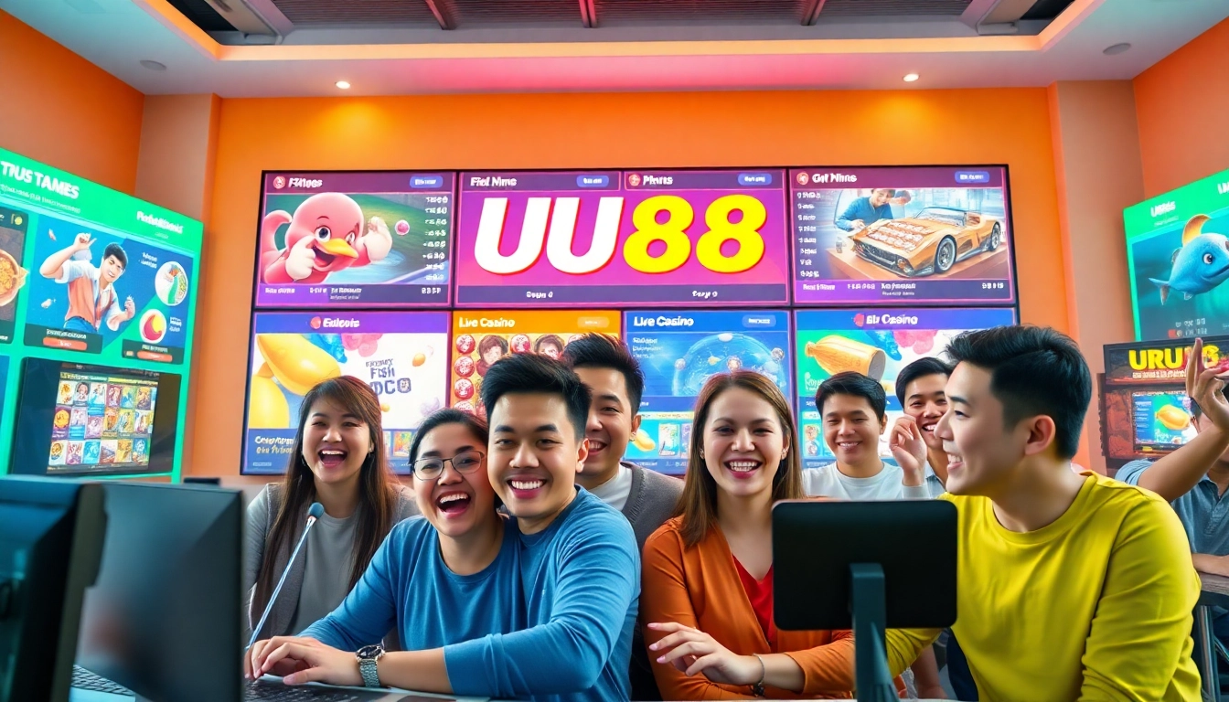UU88 com online gaming interface showcasing diverse players enjoying sports betting and live casino games.