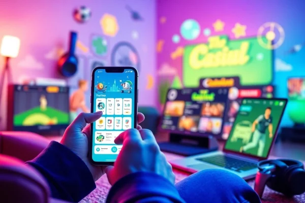 Engaging scene featuring a user accessing the Ga6789 mobile app for online entertainment services.