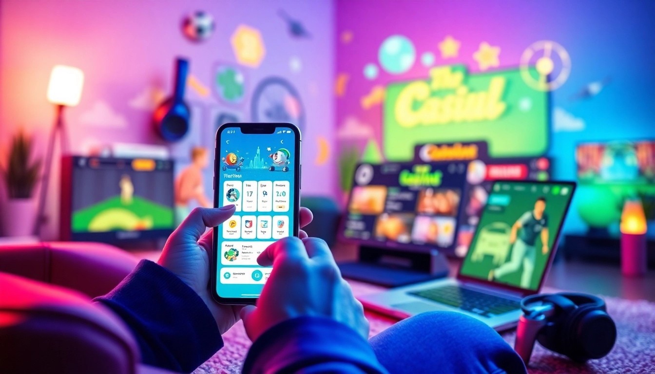 Engaging scene featuring a user accessing the Ga6789 mobile app for online entertainment services.