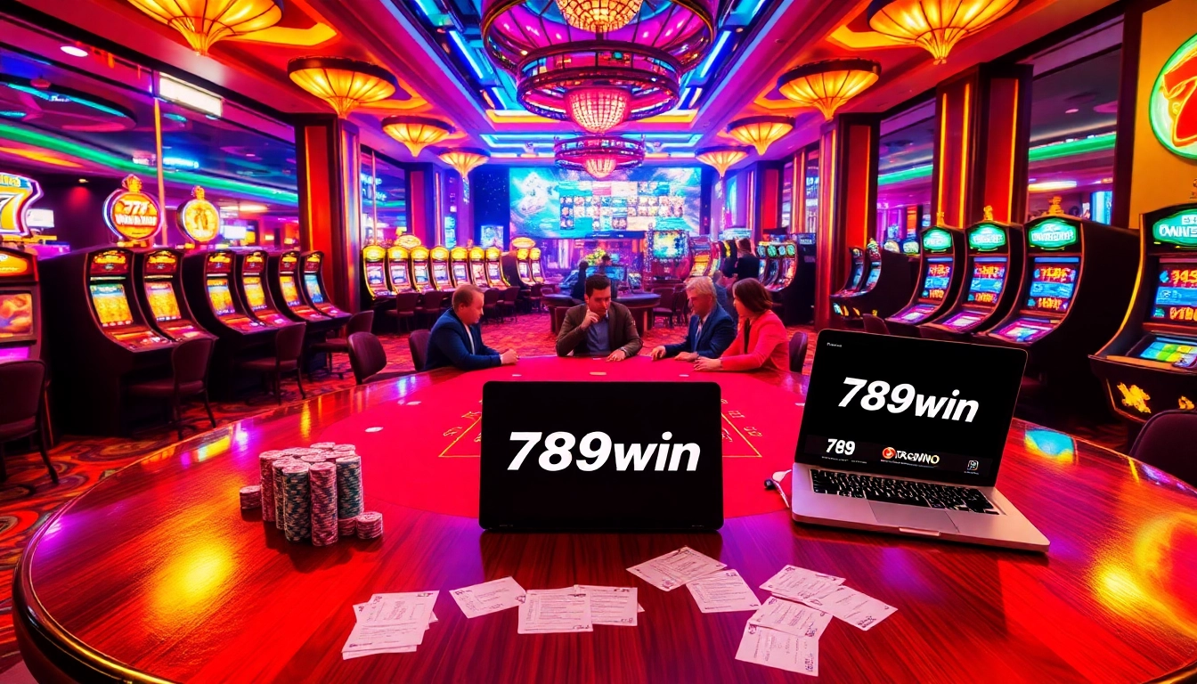 Players enjoying high-stakes poker at a casino showcasing the 789win experience.