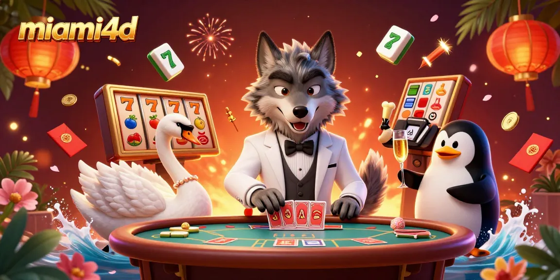 Engage in thrilling gameplay with miami4d's vibrant online casino scene featuring iconic symbols and characters.
